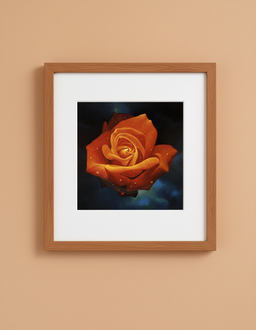 La Magie de la Rose - Campana, Franco - Rose Orange - Estampe