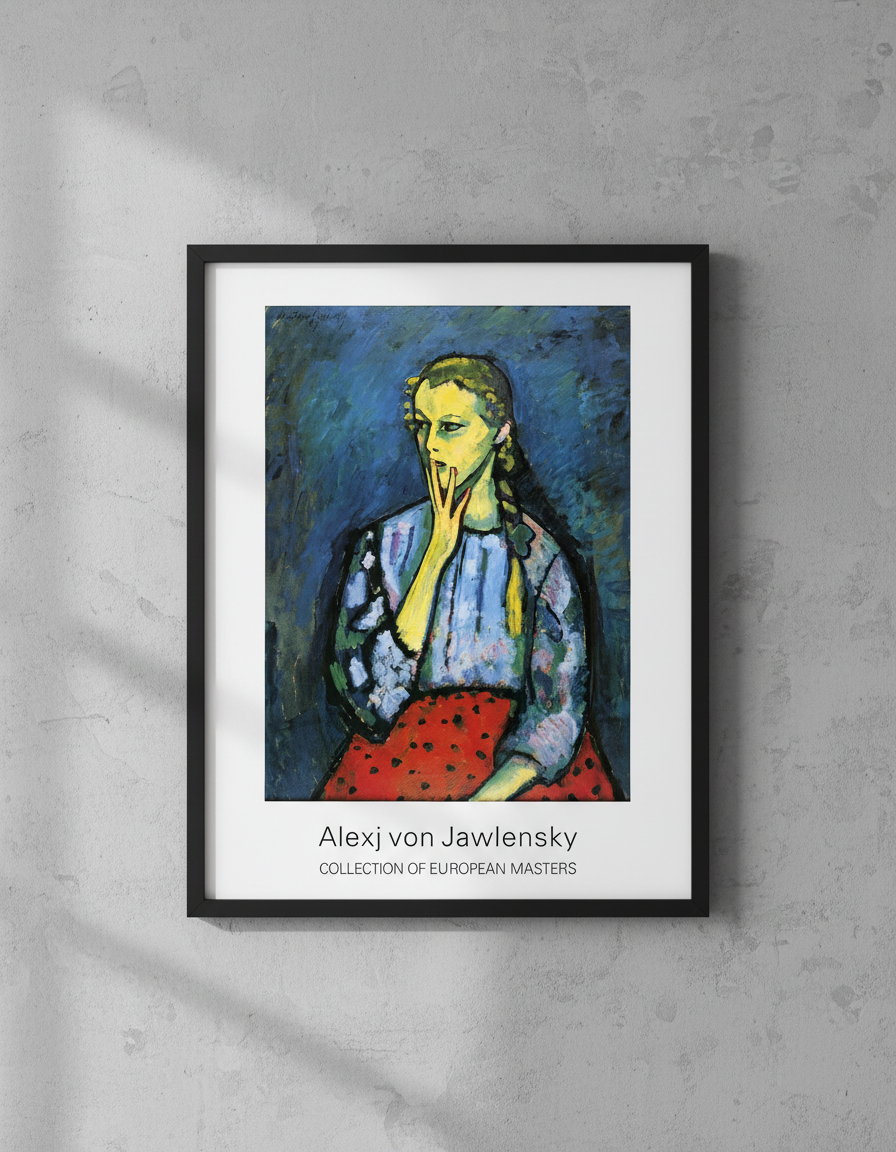 Jawlensky von, Alexej - Portrait d'une jeune fille - Collection de maîtres européens - Estampe