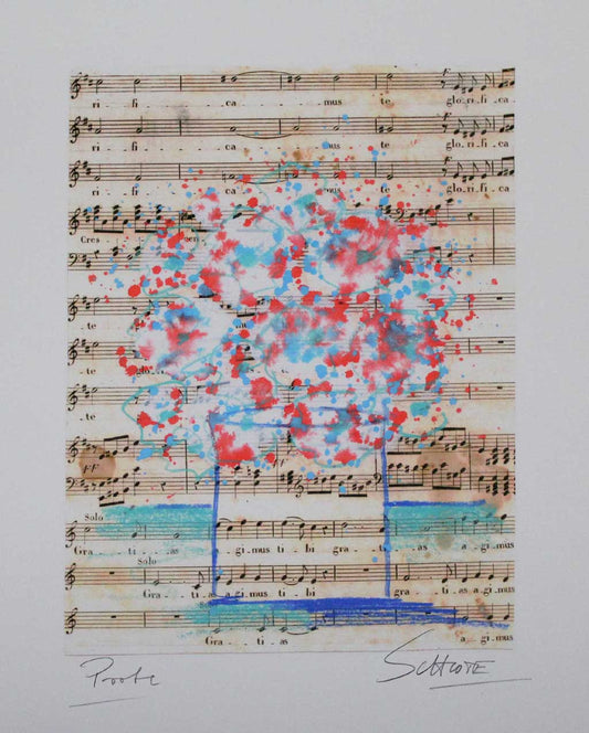 Schlote, Wilhelm - Flower score - Giclee - hand signed