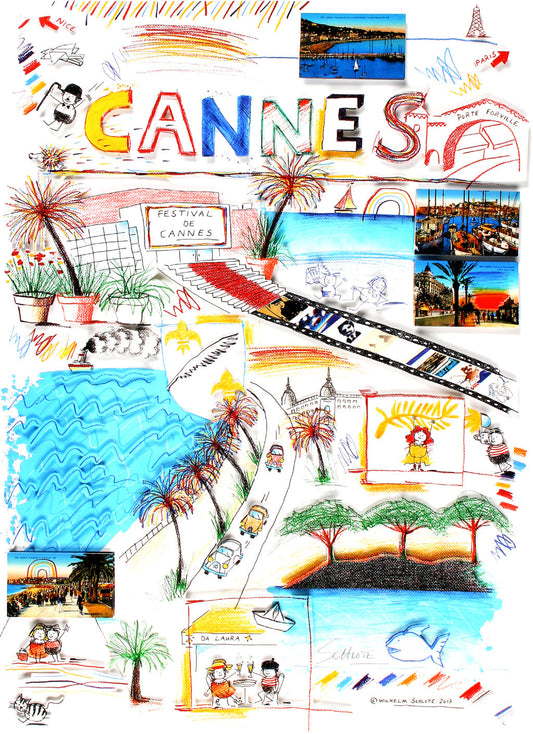 Schlote, Wilhelm - Cannes - Construction 3D - signé à la main