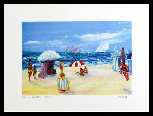Desnoyers, Serge - Au bord du mer - kleurenlitho - handgesigneerd 