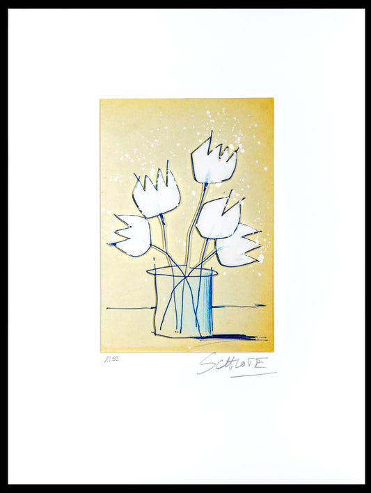 Schlote, Wilhelm - Weiße Tulpen II - Giclee - handsigniert