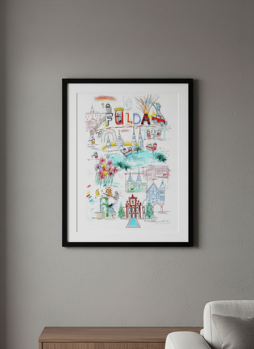 Schlote, Wilhelm - Fulda - Construction 3D - signé à la main