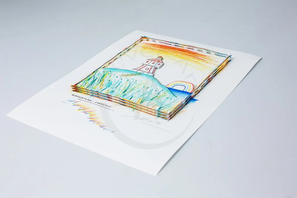 Schlote, Wilhelm - Wasserturm Langeoog - 3D-Konstruktion - handsigniert Clever Art