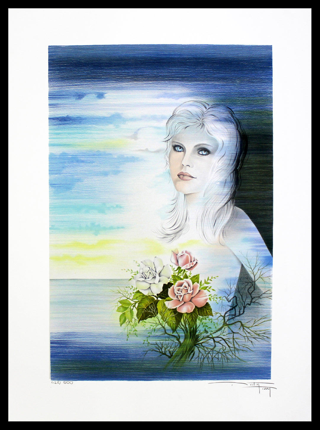 Bertin, Pierre - Les Roses - Farblithografie - handsigniert