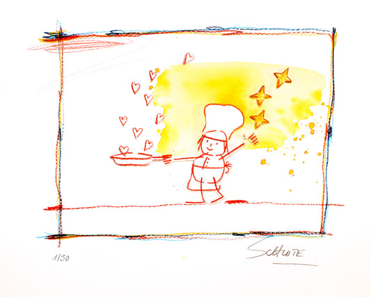 Schlote, Wilhelm - Cooked with love - handsigniert - Giclee Clever Art