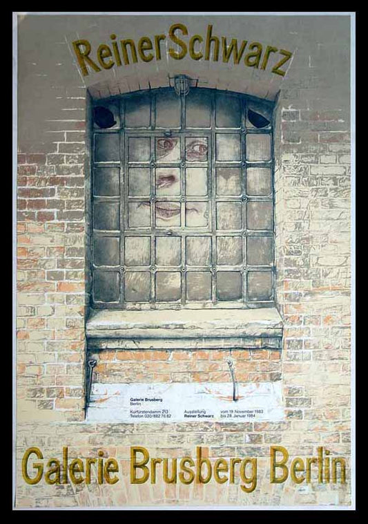 Schwarz, Reiner - Portret (achter tralies), 1983 - tentoonstellingsposter