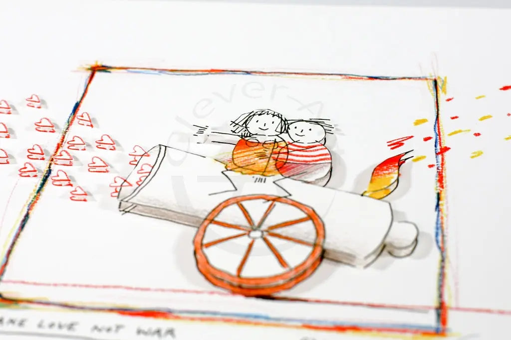 Schlote, Wilhelm - Make love not war - 3D-Konstruktion - handsigniert Clever Art