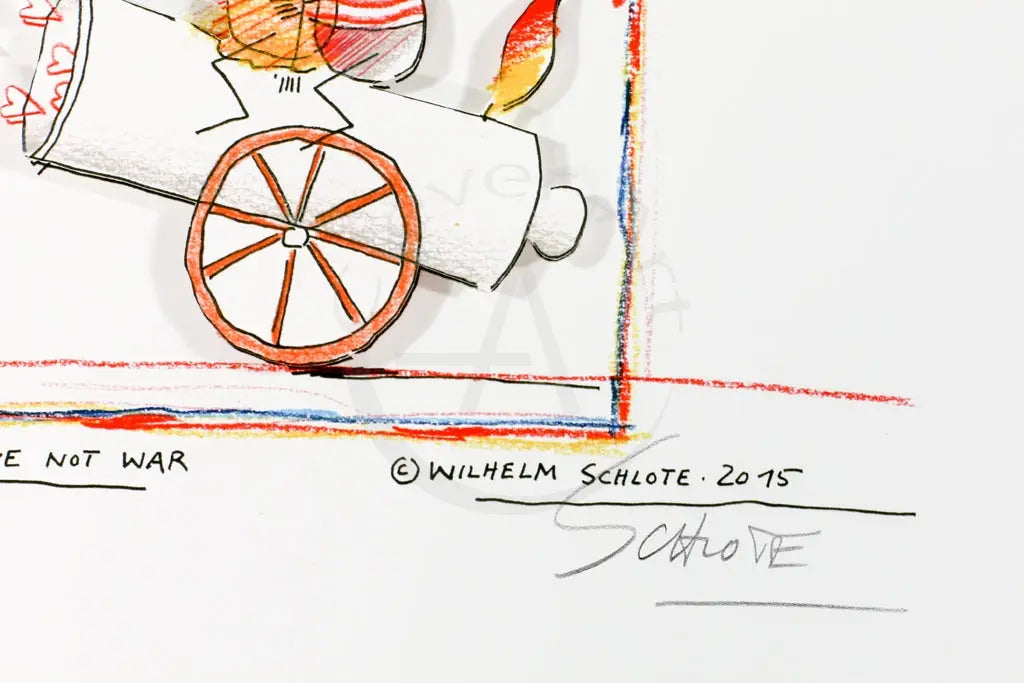 Schlote, Wilhelm - Make love not war - 3D-Konstruktion - handsigniert Clever Art