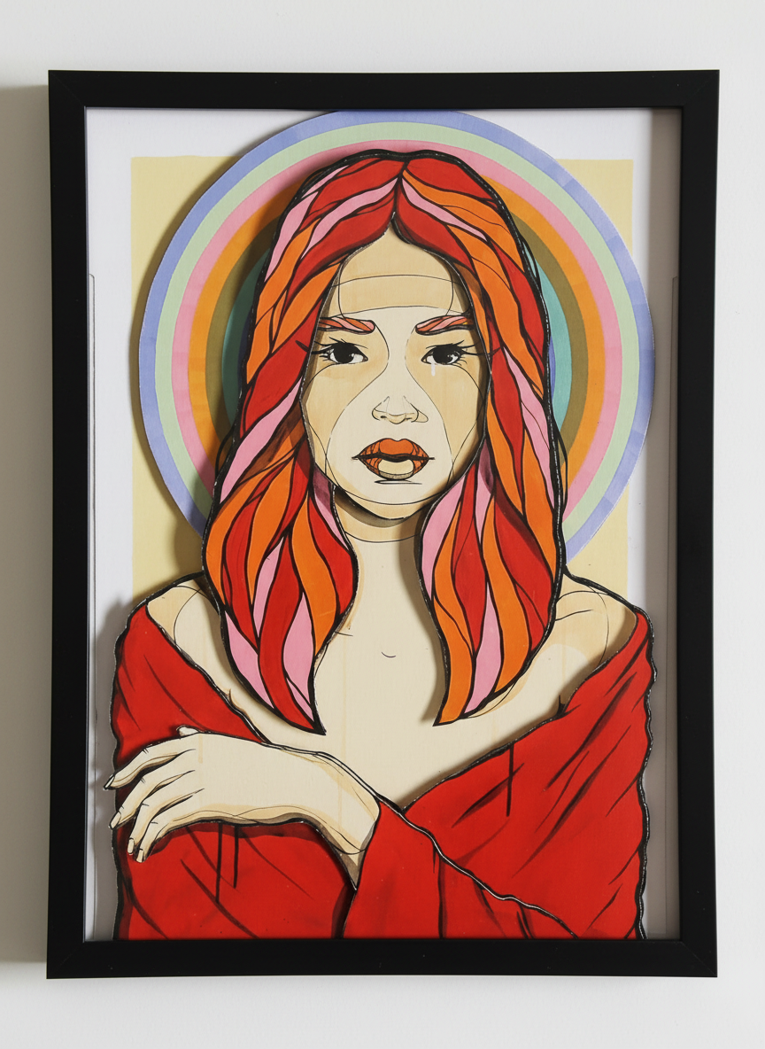 El Bocho - Madonna - 3D - handsigniert - Auflage 150 - Größe 21 x 14,8 cm