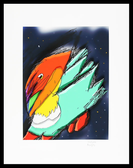 Koger, Philipp - De ruimtevogel op oudejaarsavond - Giclee - handgesigneerd