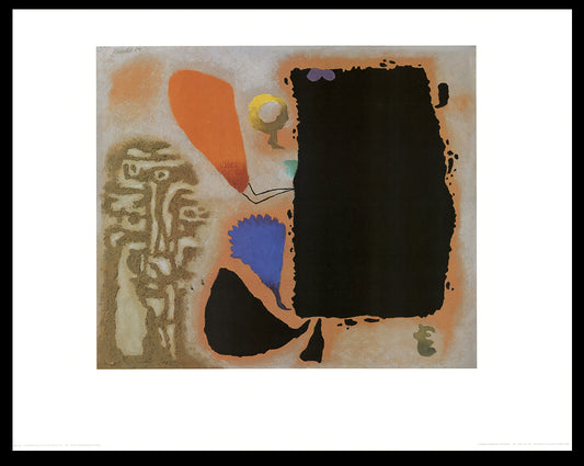 Baumeister, Willi – Roche noire sur fond rougeâtre – Tirage d'art