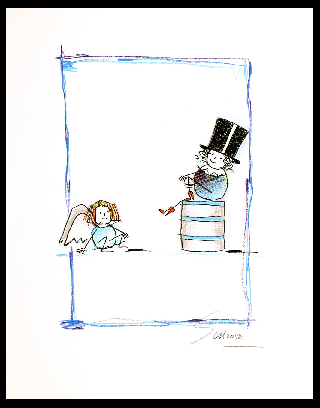 Schlote, Wilhelm - L'Ange Bleu - signé à la main - Giclée