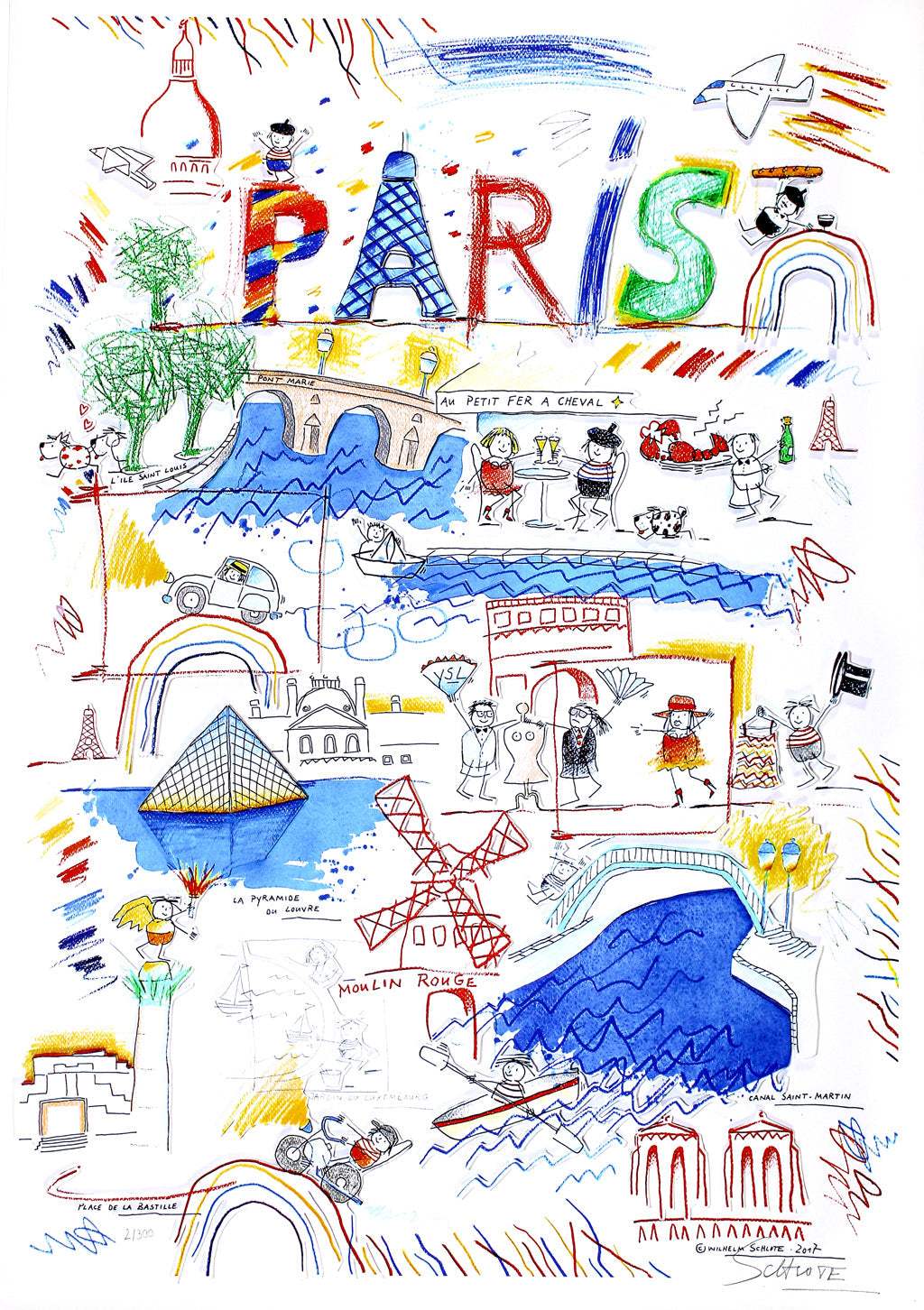 Schlote, Wilhelm - Paris - handsigniert - Giclee