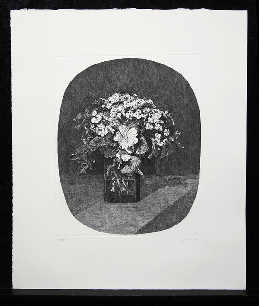 Sartorius, Malte - Stilleven met bloemenvaas - Ets - handgesigneerd