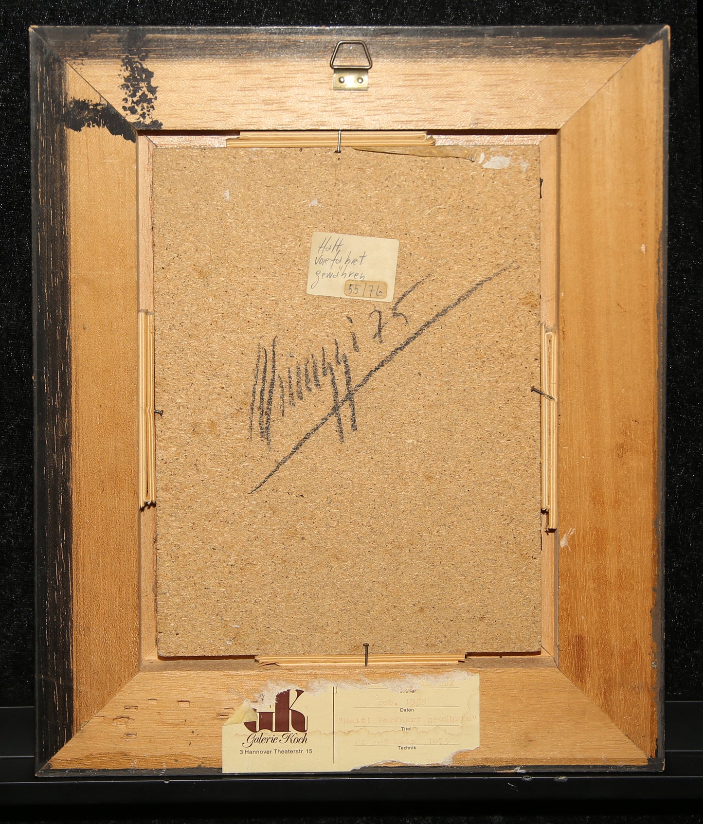 Minuzzi, Maurilio - Halt! Vorfahrt gewähren, 1975 - Öl/Holz - handsigniert