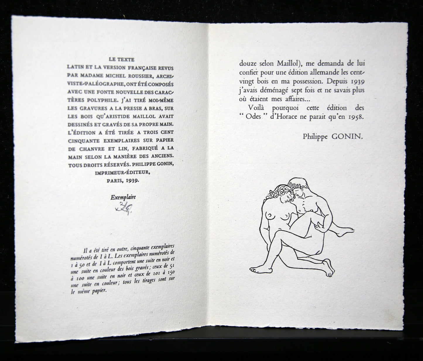 Maillol, Aristide - 125 woodcuts - Odes d'Horace, 1939 - Volume 1 - No. 21/50