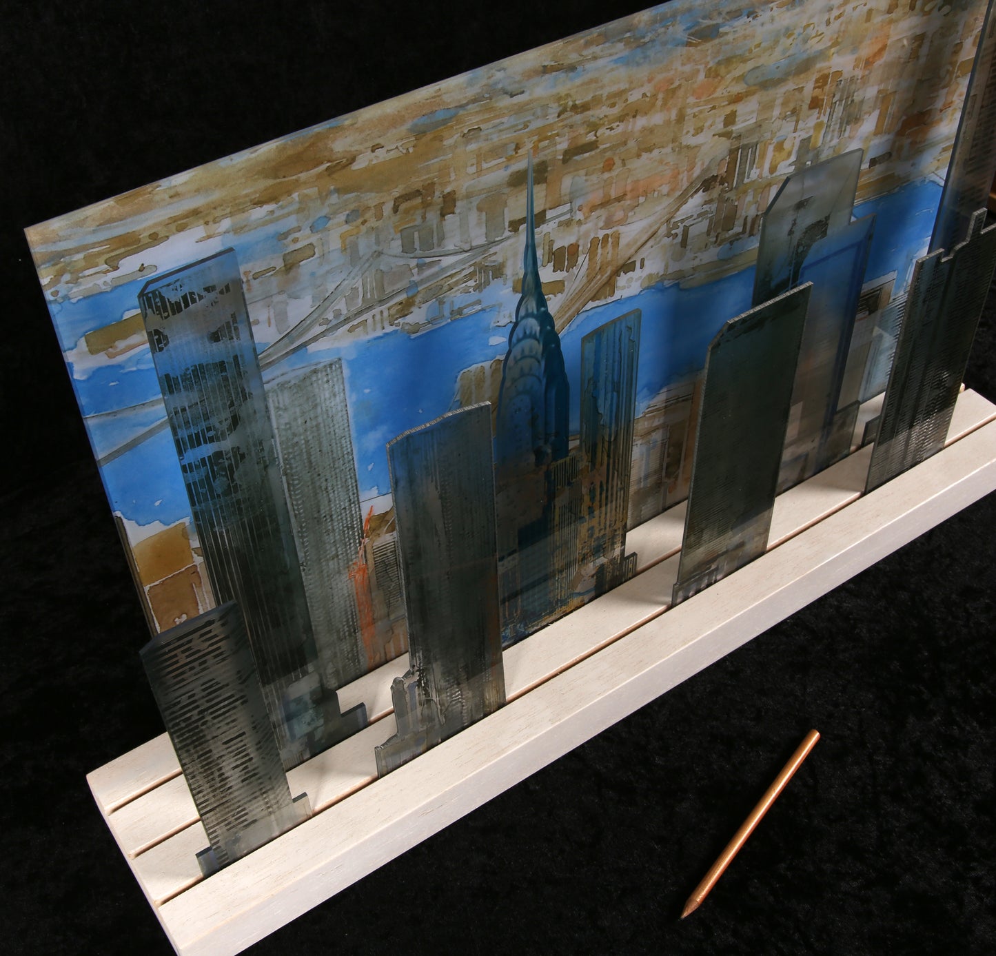 Salzmann, Gottfried (naar) - Stadsgezicht - Multiple gemaakt van acrylglas - uniek