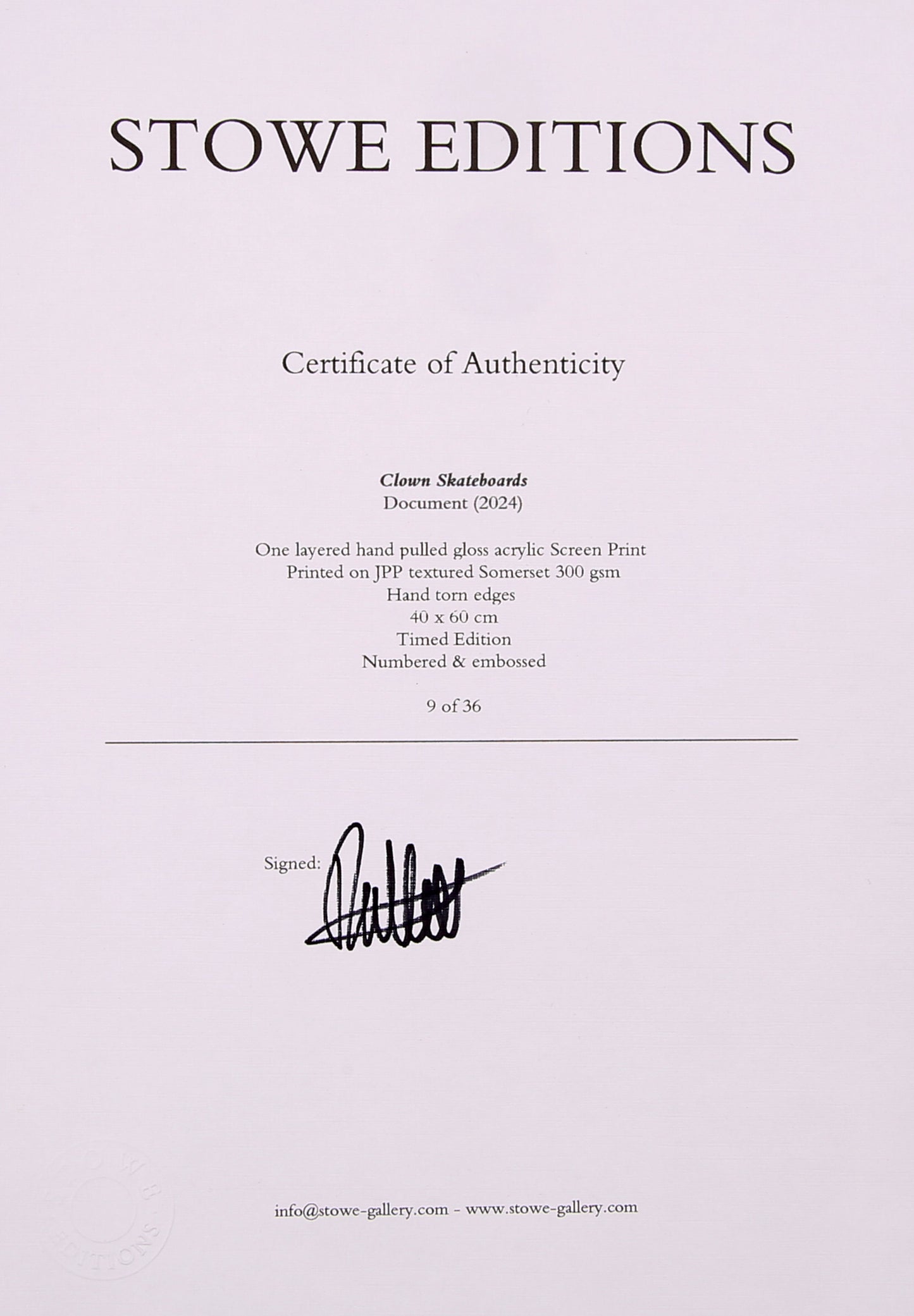 Banksy - Clown Skateboards / Document - Siebdruck, zertifiziert und limitiert Clever-Art