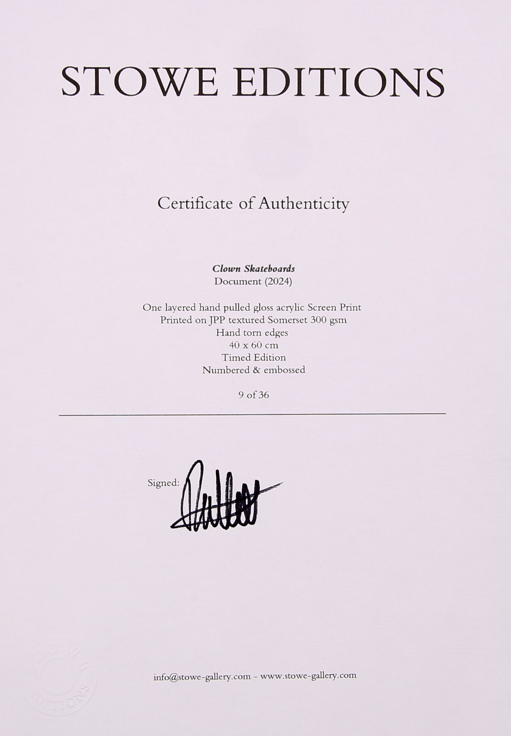 Banksy - Clown Skateboards / Document - Siebdruck, zertifiziert und limitiert Clever-Art