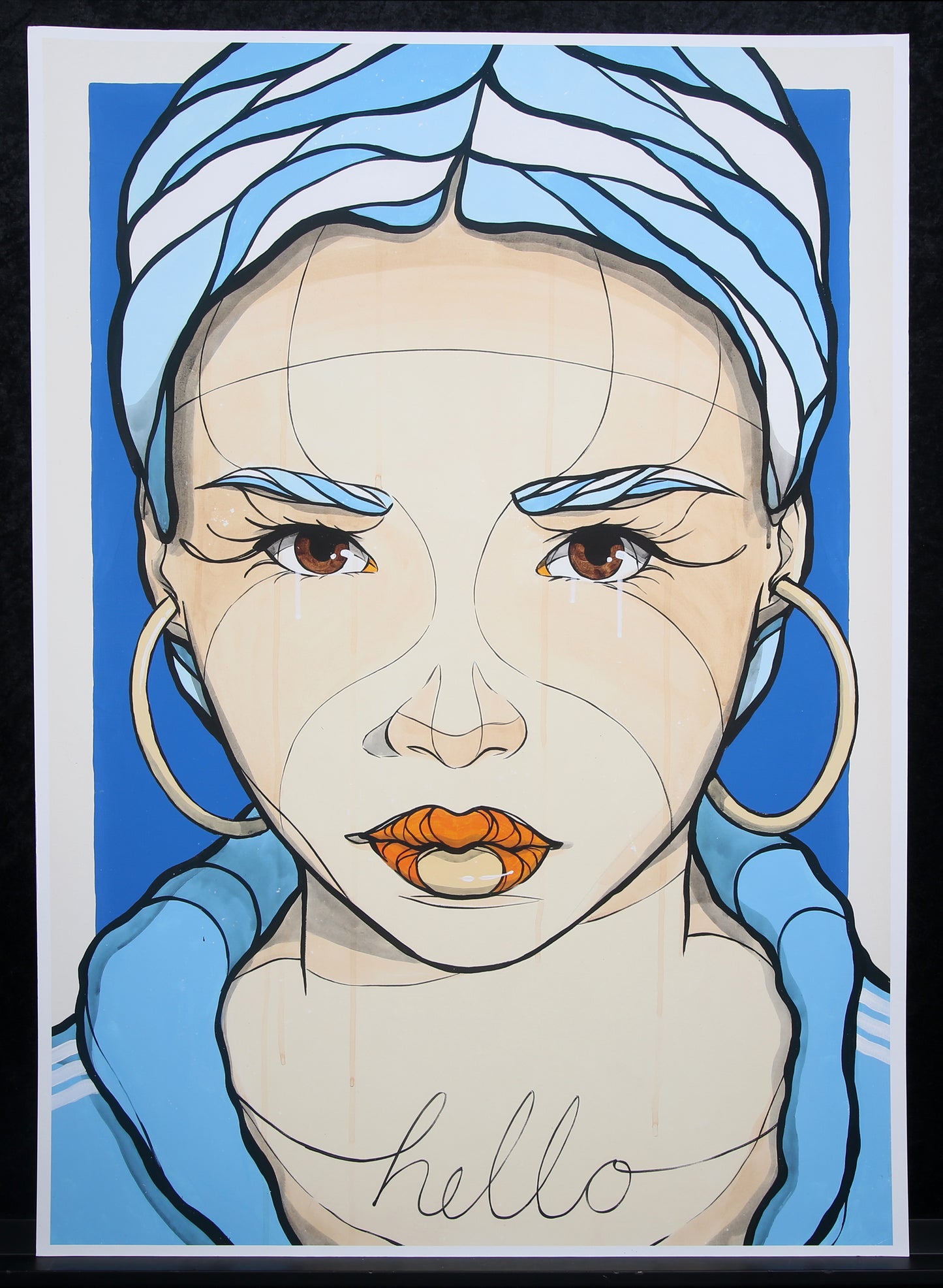 El Bocho - Hallo in blauw - 3D-constructie - handgesigneerd