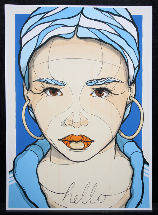 El Bocho - Hallo in blauw - 3D-constructie - handgesigneerd