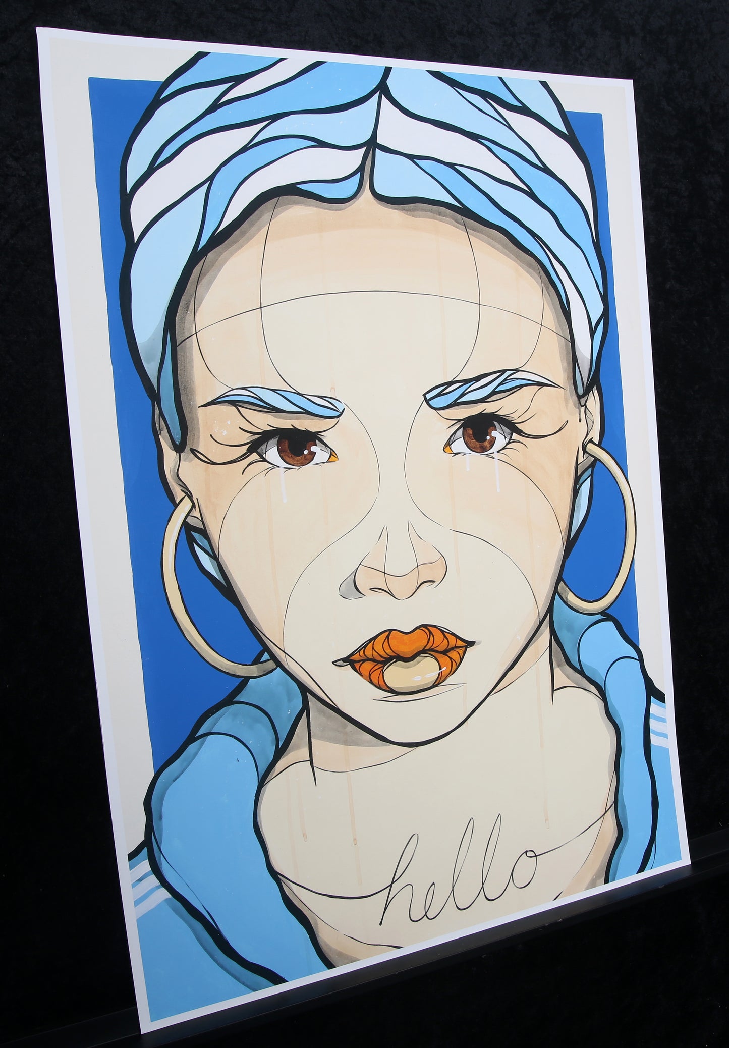 El Bocho - Hallo in blauw - 3D-constructie - handgesigneerd