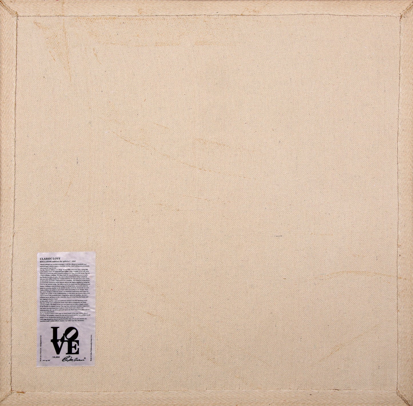 Indiana, Robert - Classic LOVE - certified, signed - Multiple - Carpet