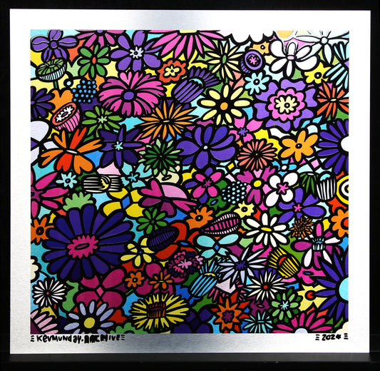 Munday, Kev - Space To Grow - UV-print/lak aluminium - handgesigneerd