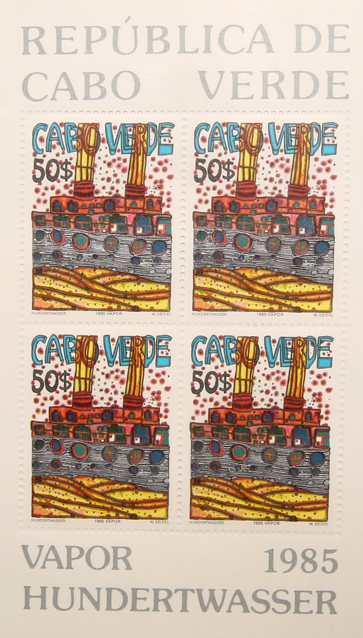 Hundertwasser, Friedensreich - timbres - encadrés - 1985 neufs