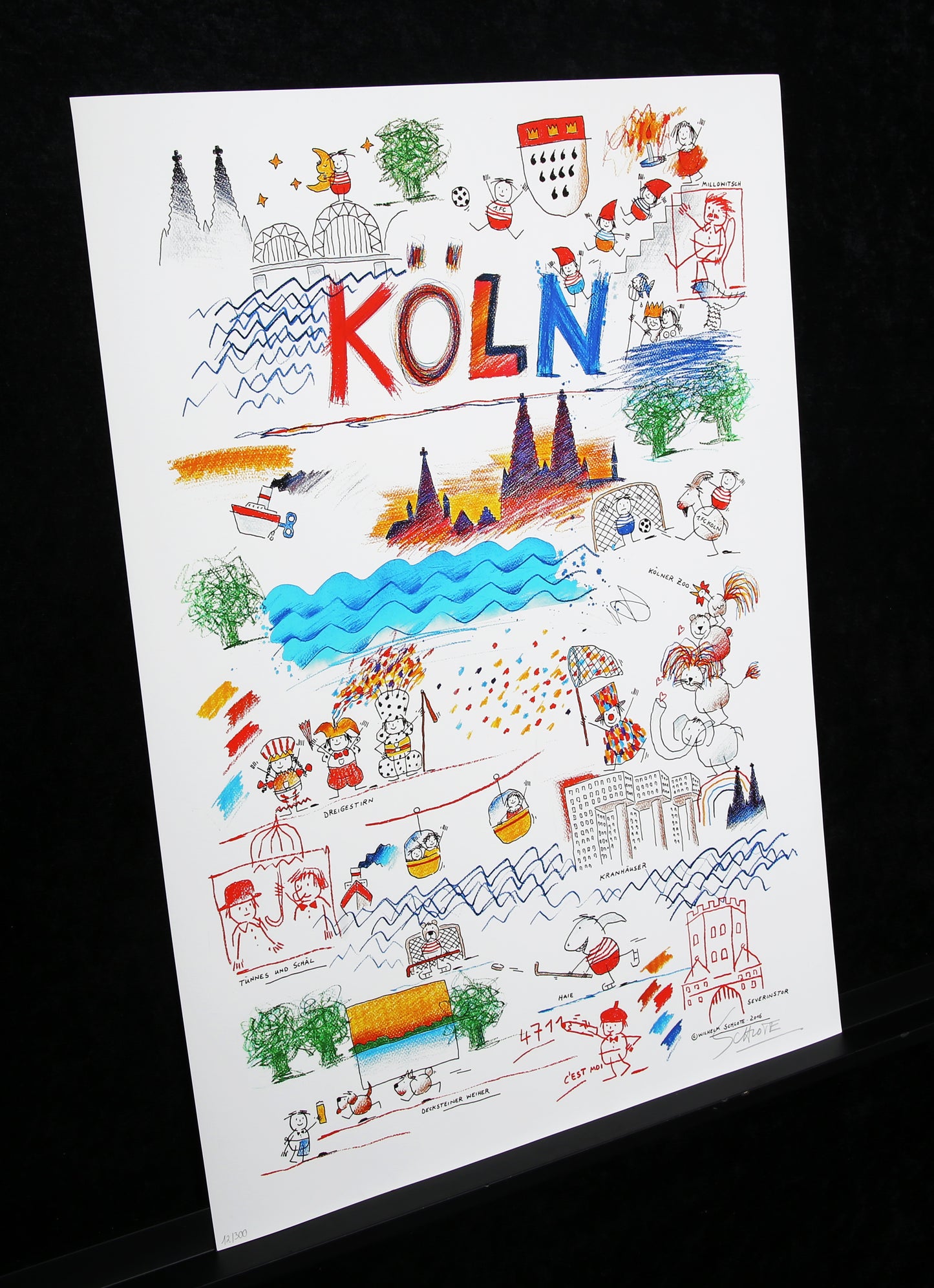 Schlote, Wilhelm - Cologne - 3D construction - hand signed