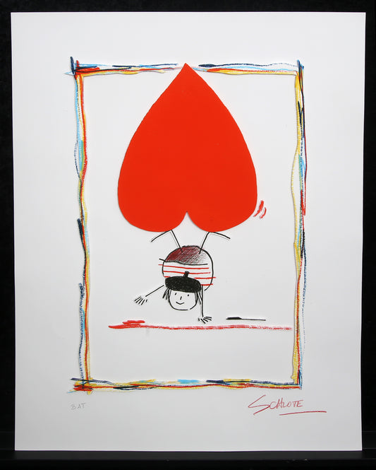 Schlote, Wilhelm - Rouge et noir - 3D-Konstruktion - handsigniert