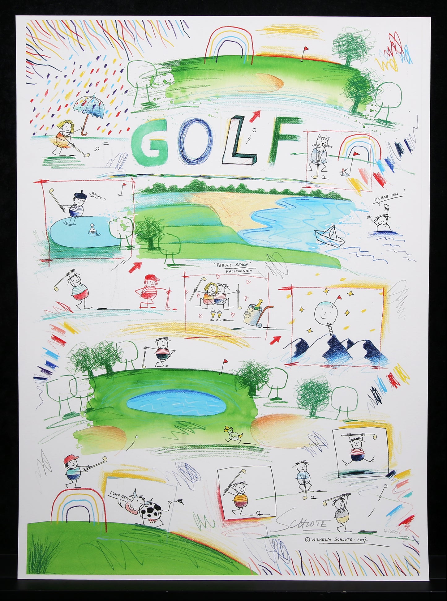 Schlote, Wilhelm - Golf - Giclee -  handsigniert