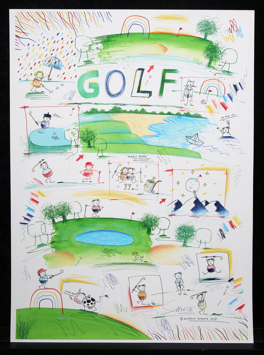 Schlote, Wilhelm - Golf - Giclee -  handsigniert