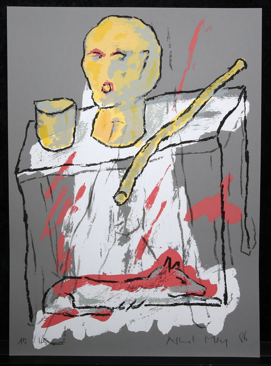 Merz, Albert - Ohne Titel (xx/45)- Farbsiebdruck - 1986 - handsigniert
