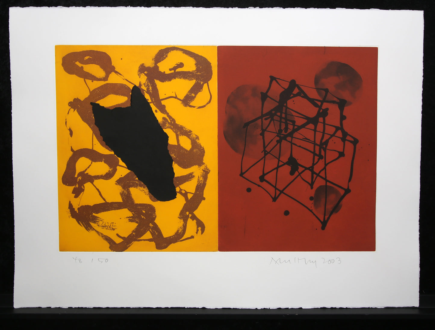 Merz, Albert - sans titre (48/50) - gravure/collage en couleur - signé à la main