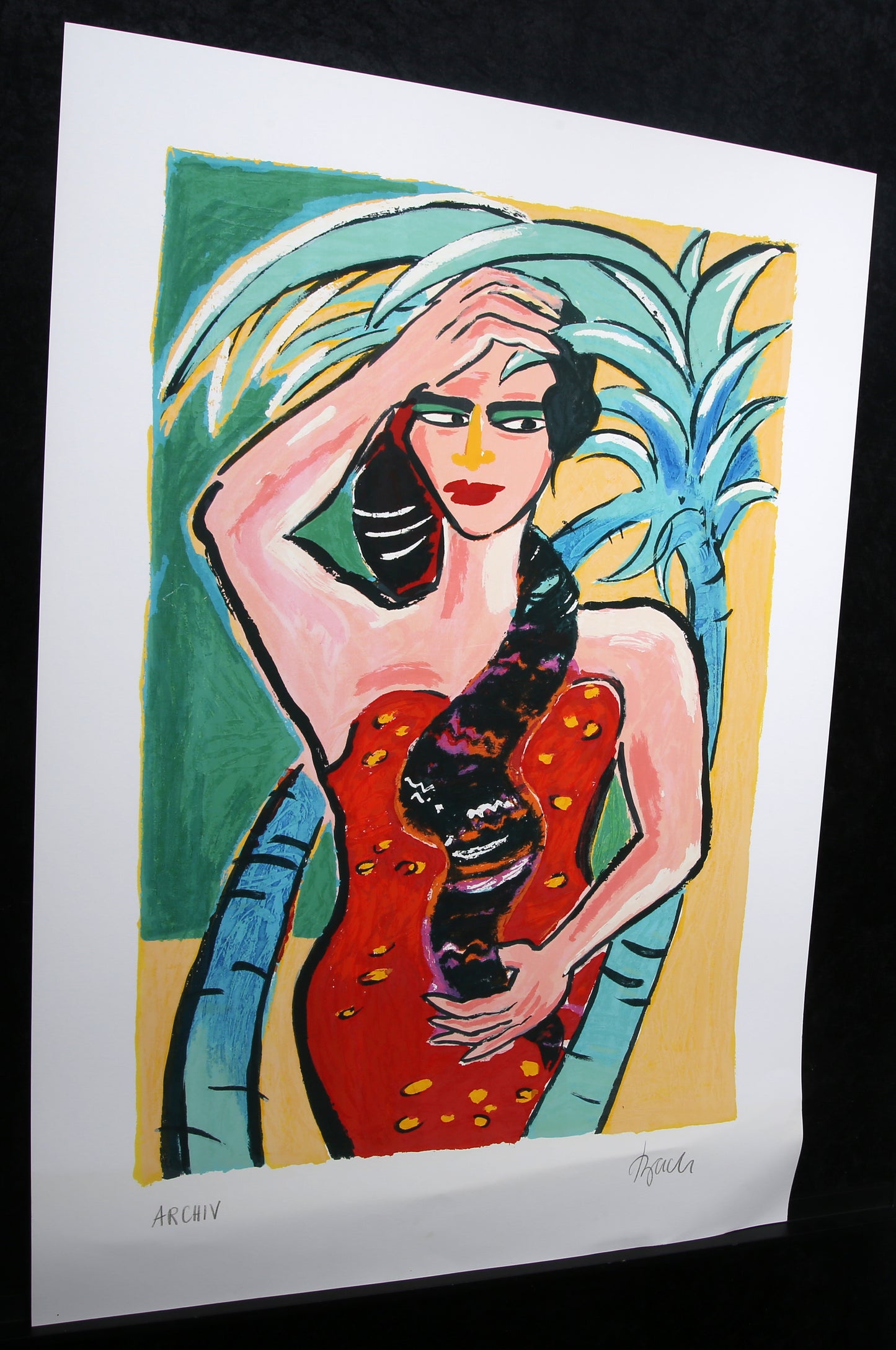 Bach, Elvira - Unter der Palme (Deluxe) - Giclée - Archiv - handsigniert