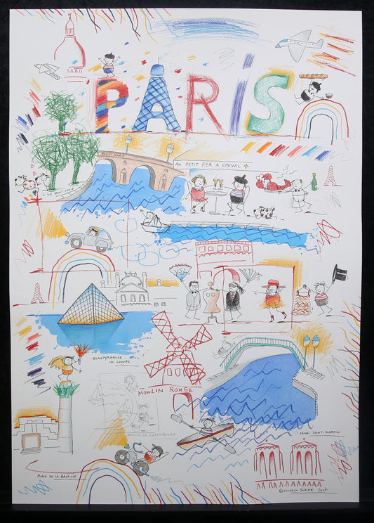 Schlote, Wilhelm - Paris - Original-Entwurfszeichnung - signiertes UNIKAT