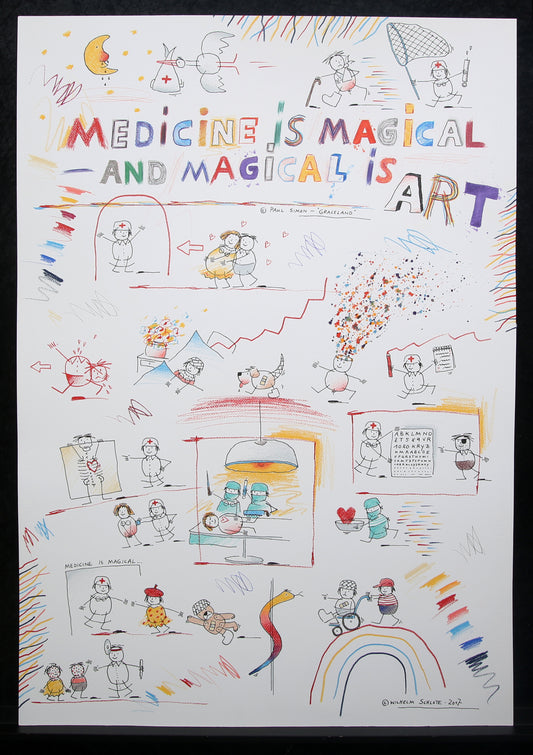 Schlote, Wilhelm - Medicine is magical and magical is ART - Original-Entwurfszeichnung - signiertes UNIKAT
