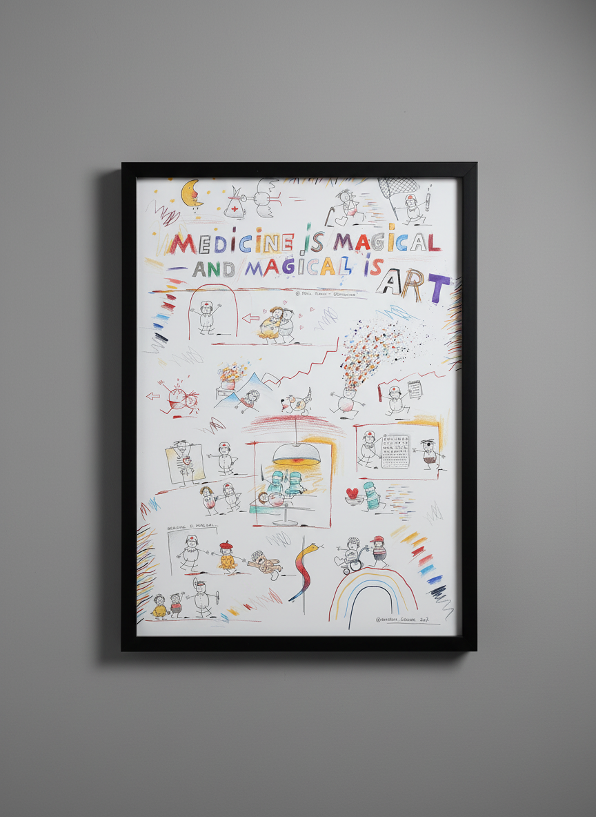 Schlote, Wilhelm - Medicine is magical and magical is ART - Original-Entwurfszeichnung - signiertes UNIKAT