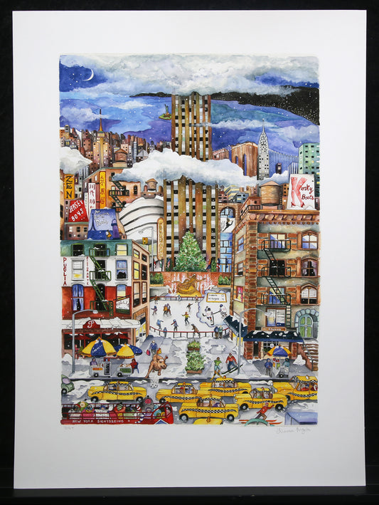 Pergola, Linnea - - Light Snowfall in NYC - Giclée - hand signed
