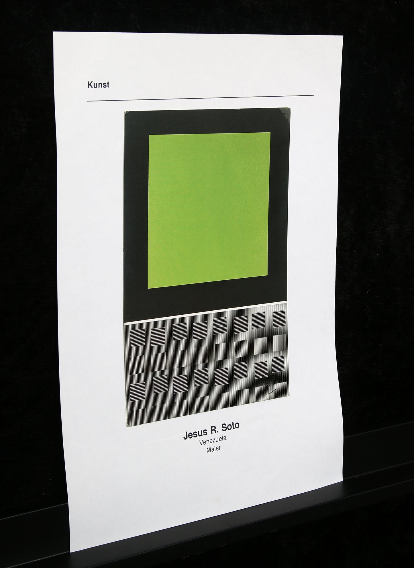 Soto, Jesus - Karte zum Bild "Grün und gestreift", 1993 - handsigniert