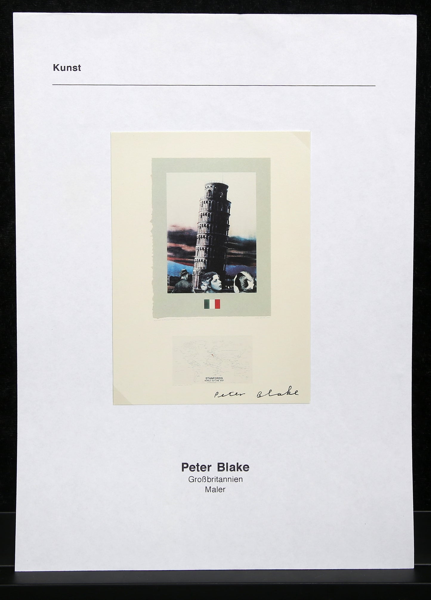 Blake, Peter - Marcel Duchamp's World Tour No. 2 - PK - handsigniert