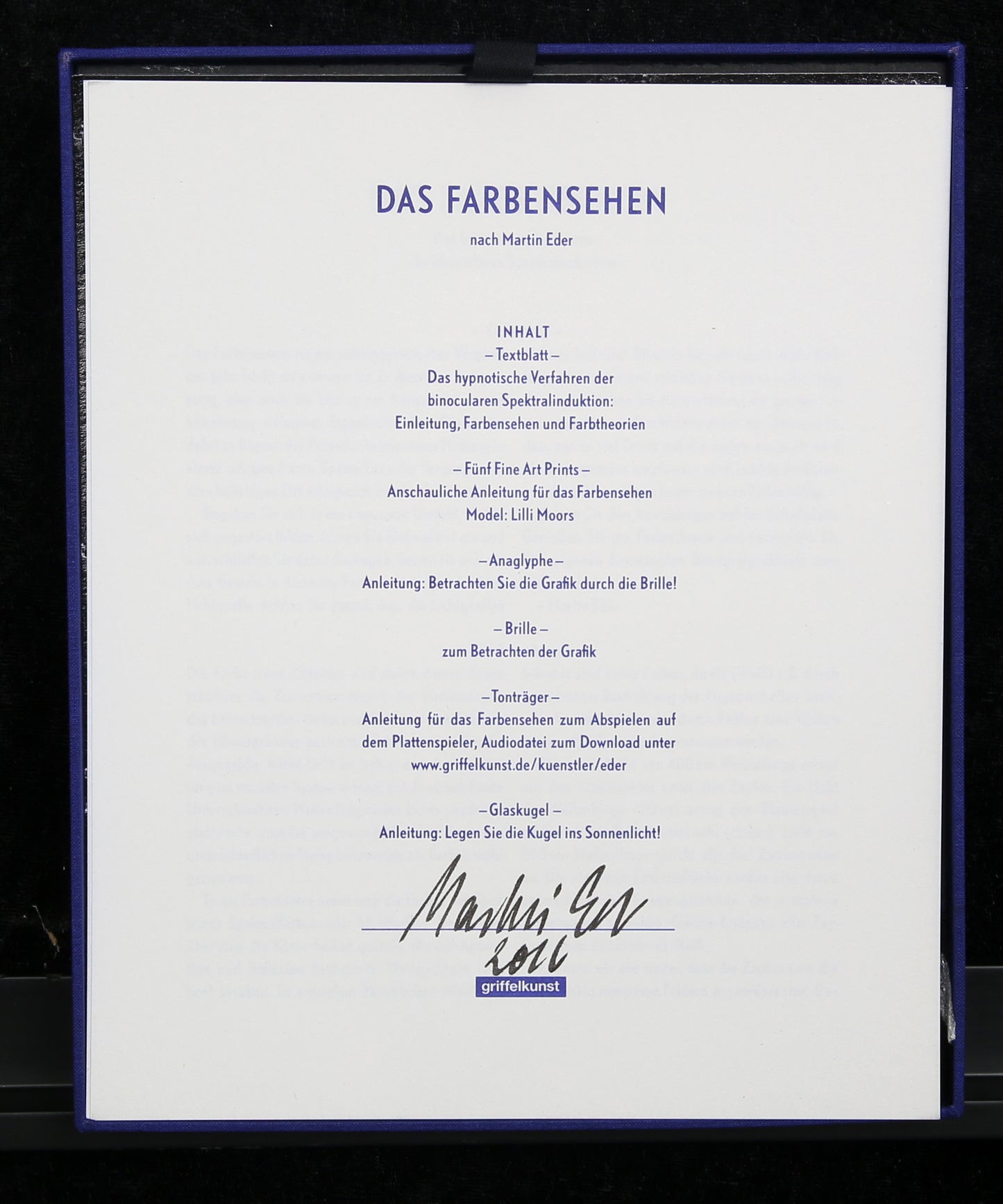 Eder, Martin - Das Farbensehen - Hypnotische Spektralinduktion - handsigniert