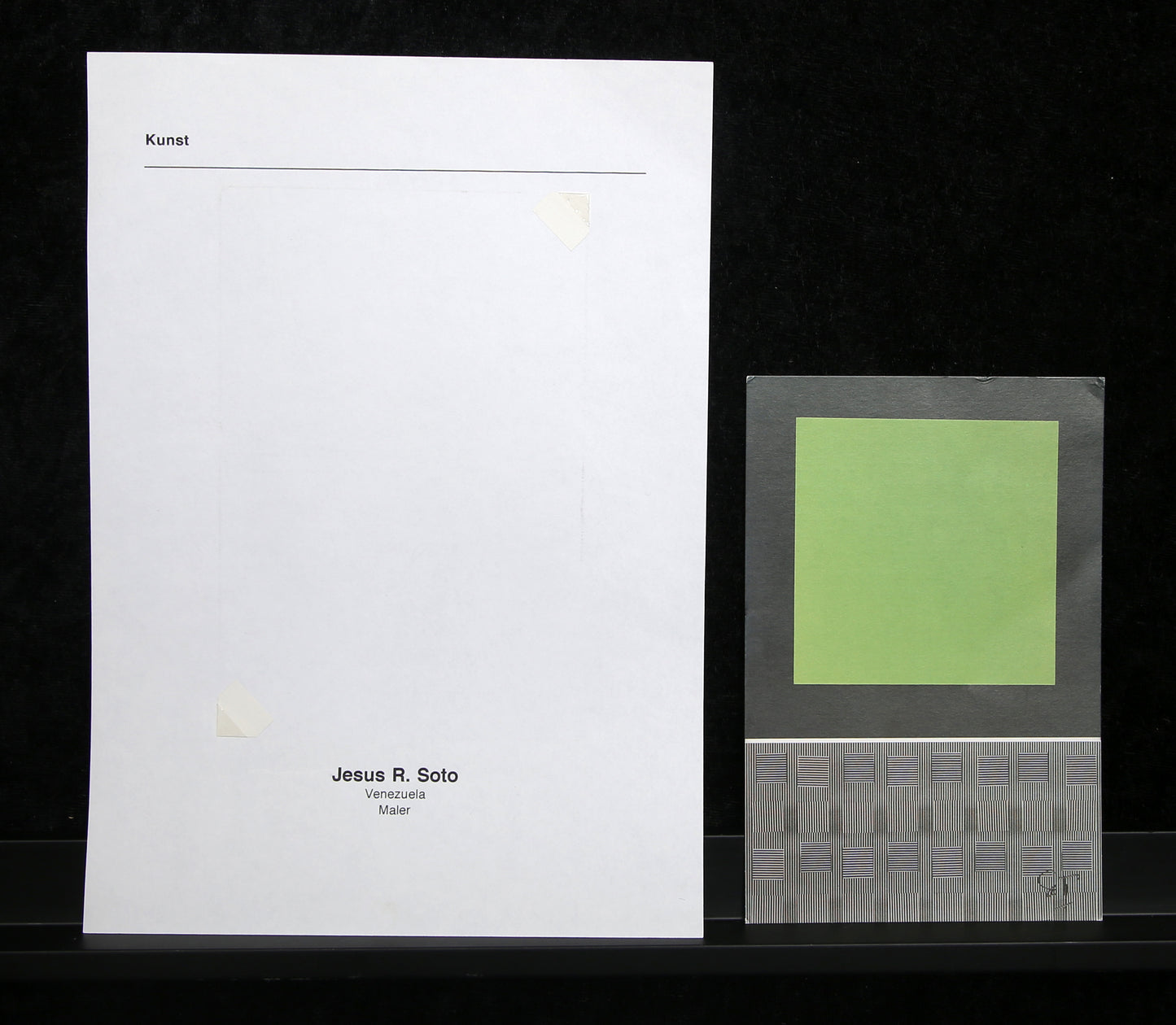Soto, Jesus - Karte zum Bild "Grün und gestreift", 1993 - handsigniert