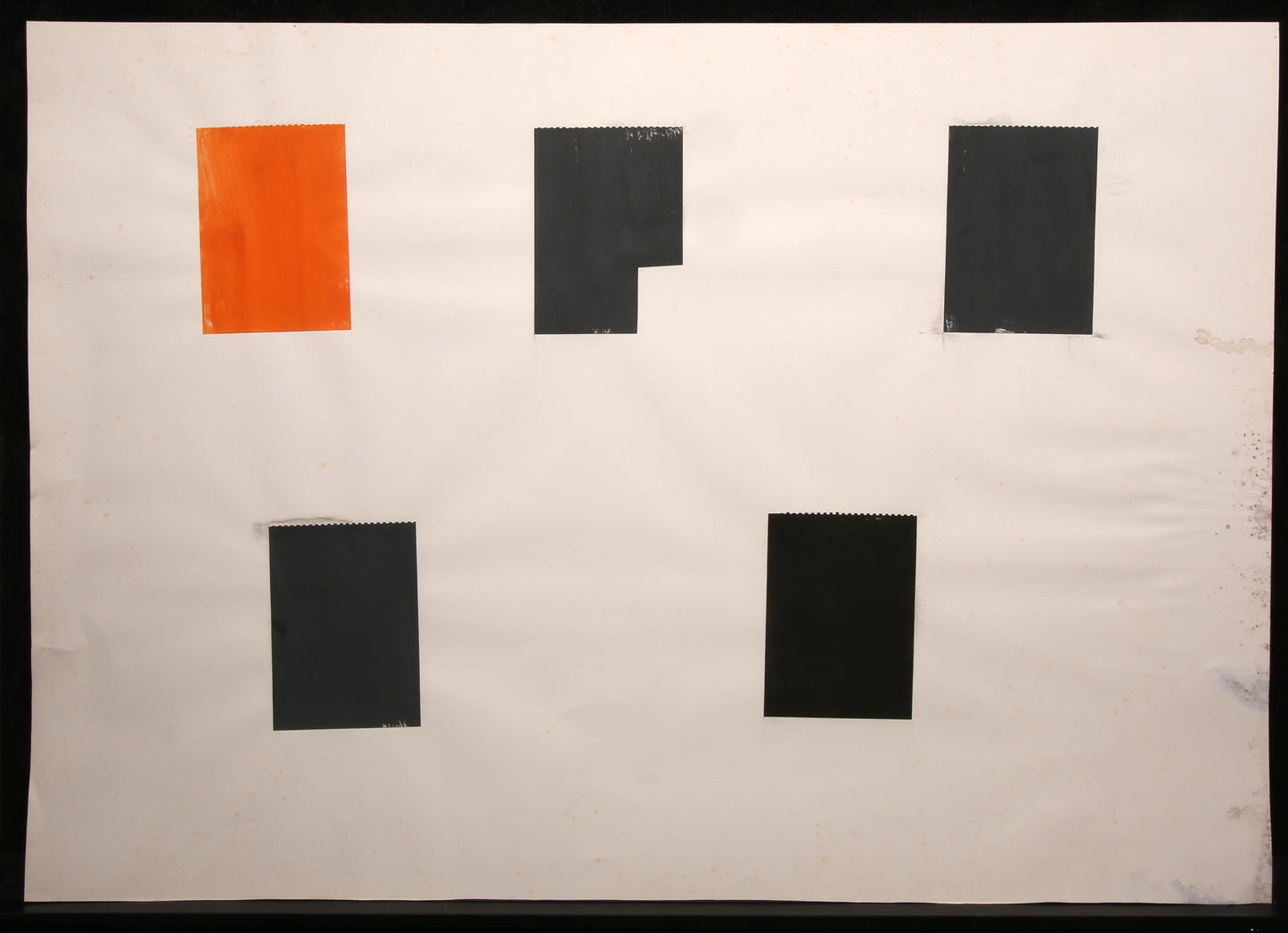 Oster, Willy - Geometrie in orange [1.1] - Collage - handsigniertes Unikat