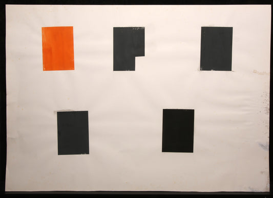 Oster, Willy - Geometrie in oranje [1.1] - Collage - handgesigneerd uniek stuk