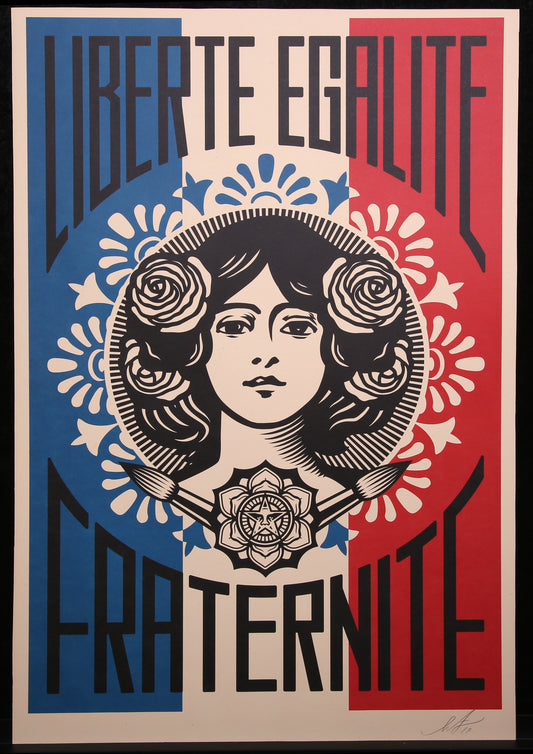 Fairey, Shepard - Liberte Egalite Fraternite - Farboffsetlithografie - handsigniert