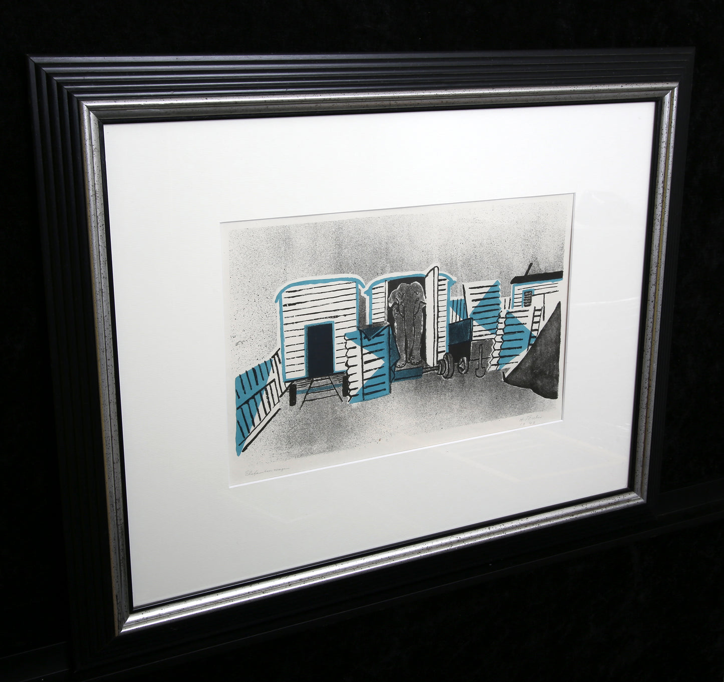 Teuber, Hermann - Elefantenwagen, 1949 - Farblithografie -  handsigniert