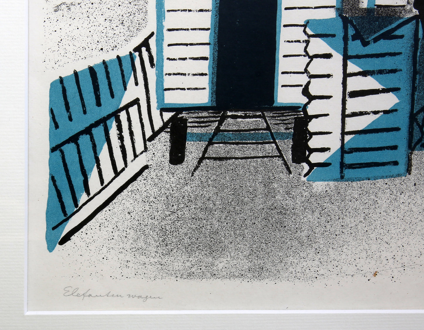 Teuber, Hermann - Elefantenwagen, 1949 - Farblithografie -  handsigniert